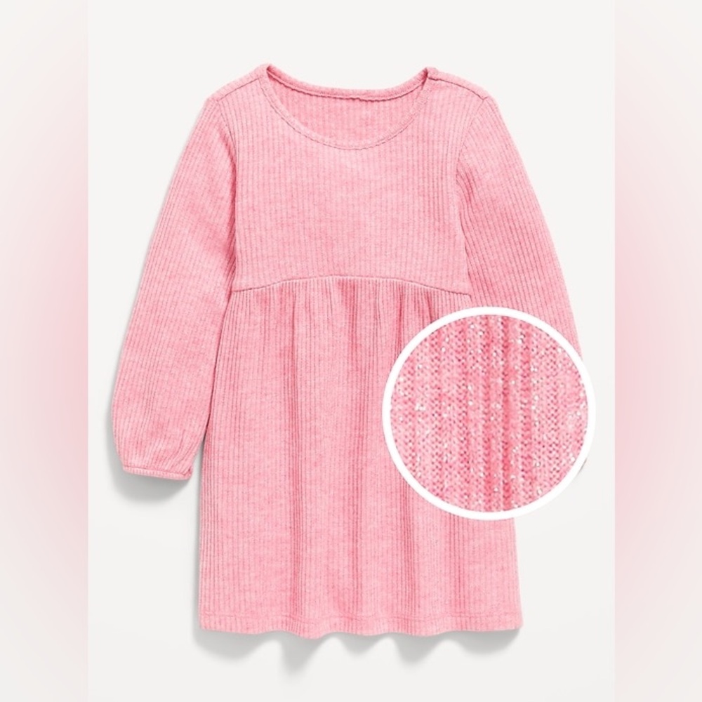 Toddler Long-Sleeve Dress - Guava Heart - 4T